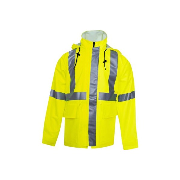 National Safety Apparel Hi-Vis FR Rain Jacket, Class 3 Type R, Yellow, 3XL R30RL063X - main